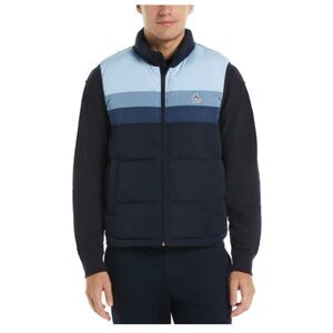 NWT Original Penguin Color Block Lightweight Puffer Vest Blue Pockets Sz XL